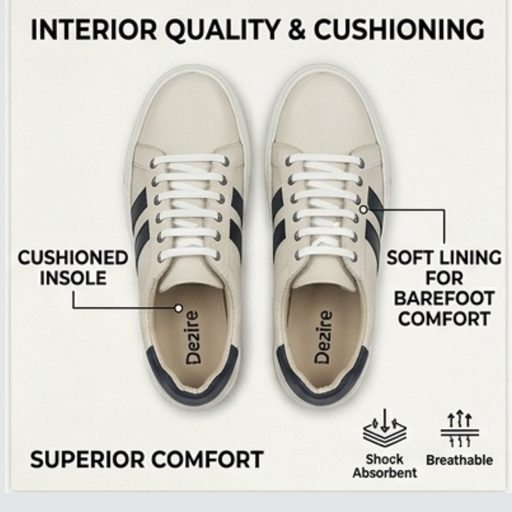 Dezire Fancy Men's Premium Leather Casual Sneakers - Image 5