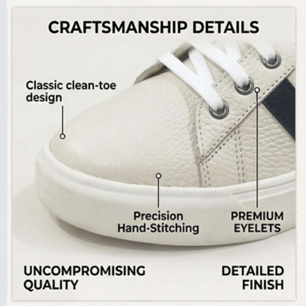 Dezire Fancy Men's Premium Leather Casual Sneakers - Image 3