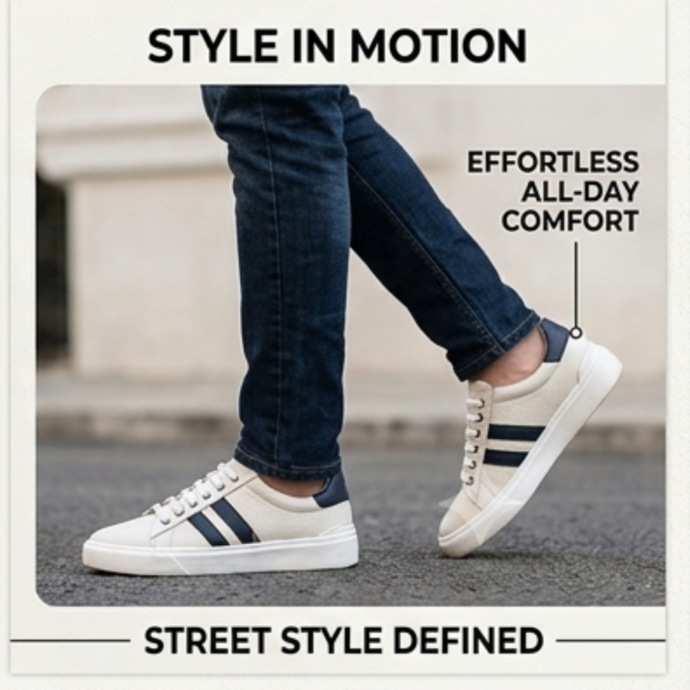 Dezire Fancy Men's Premium Leather Casual Sneakers - Image 2