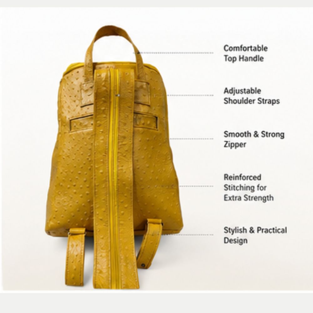 Dezire Fancy Women's Premium Ostrich Texture Backpack - Image 4