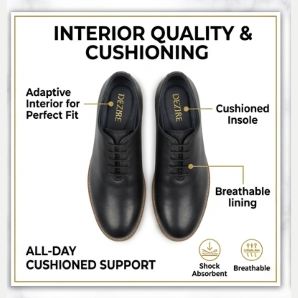 Dezire UrbanEdge Classic Leather Derby Shoes - Image 3