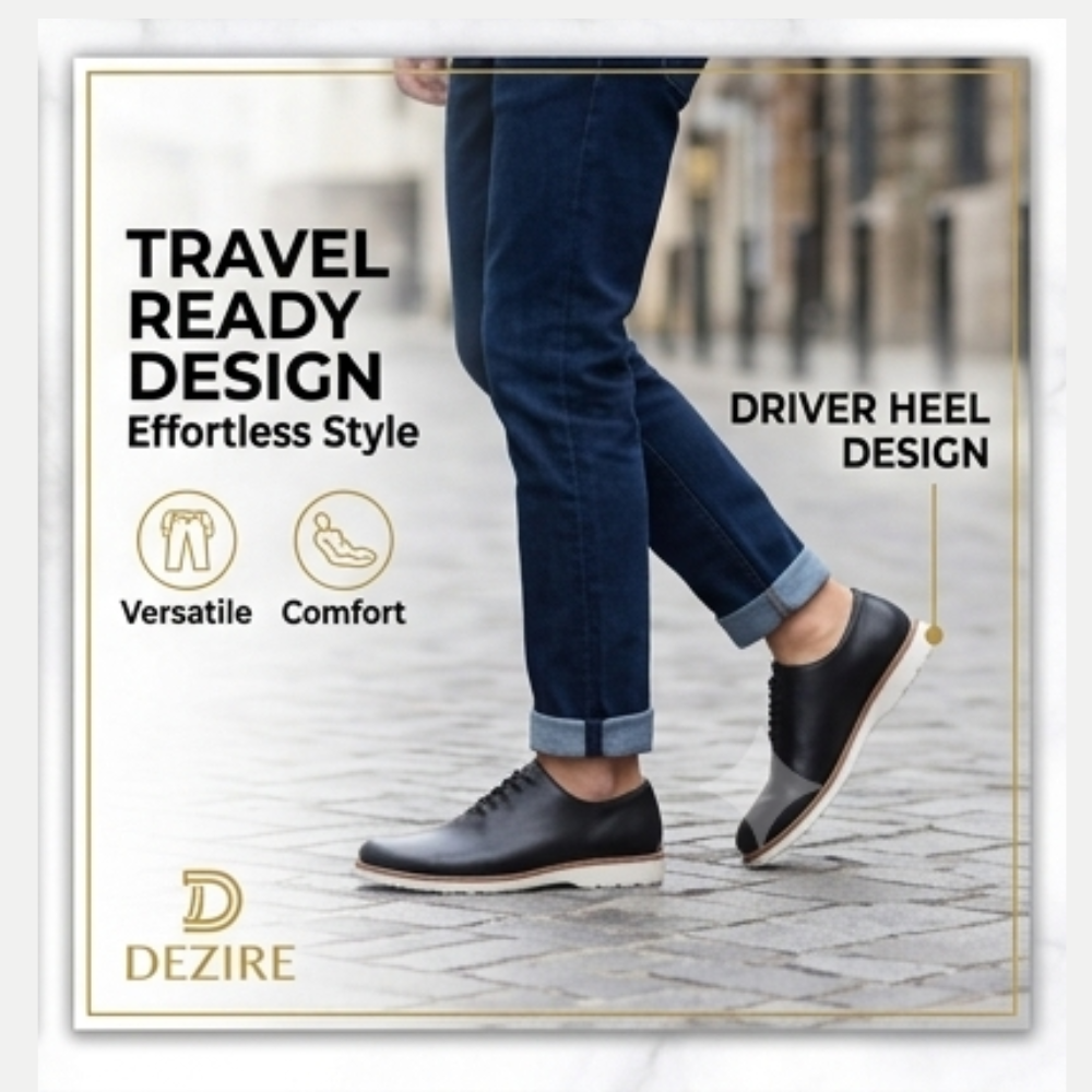 Dezire UrbanEdge Classic Leather Derby Shoes - Image 6
